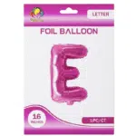 Pink E Letter Foil balloon