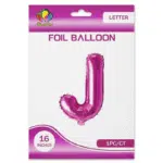 Pink J Letter Foil balloon