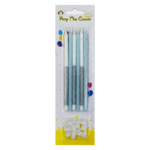blue glitter party candle
