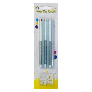 blue glitter party candle