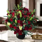 bold red roses tribute bouquet