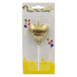 gold heart shape balloon candle