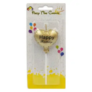 gold heart shape balloon candle