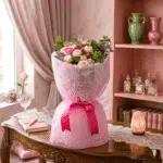 korean wrapping spray roses 1