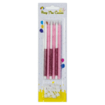 pink glitter party candle
