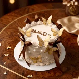 sandal vintage ribbon butterfly cake