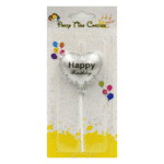 silve heart shape balloon candle