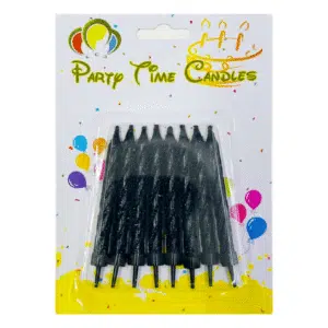 spiral black glitter candle