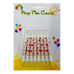 white and red heart candle