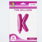 Pink K Letter Foil balloon