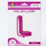 Pink L Letter Foil balloon