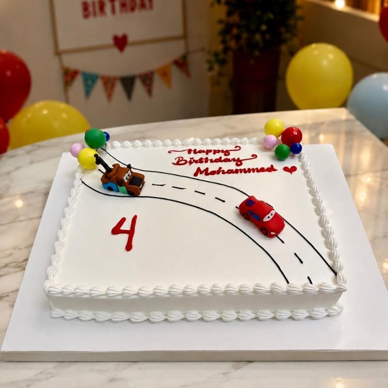 car racing track rectangle cake