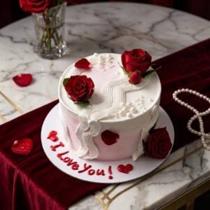 modern happy biorthday white cake