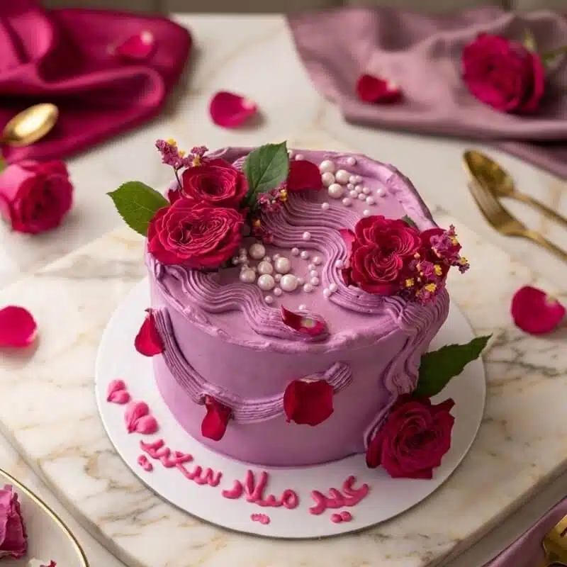 modern happy birthday purple cake modern happy birthday purple cake