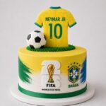 neymar jersey brazil football cake