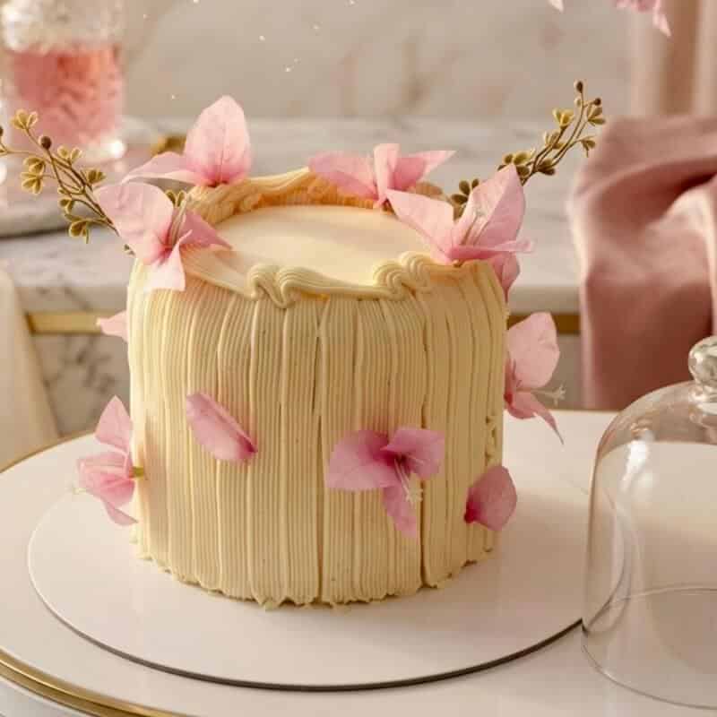 pleated ivory cake pleated ivory cake
