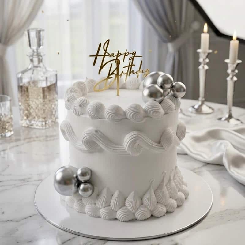 vintage silver balls cake