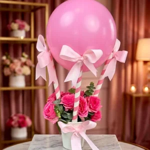 balloon bouquet blush pink