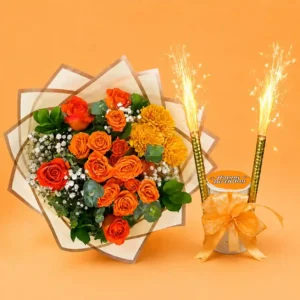 orange bouquet birthday sparklers