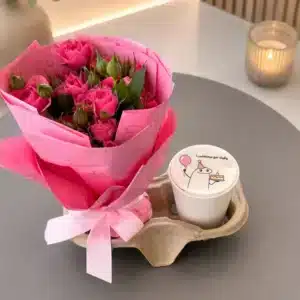 pink bloom and cake