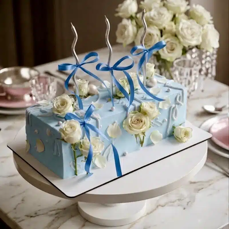 rectangular blue roses cake rectangular blue roses cake
