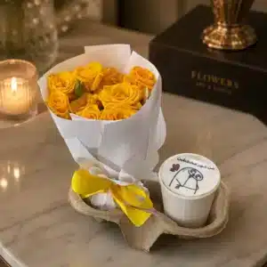 yellow bloom and cake