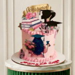 Graduation Butterfly Pink Cake