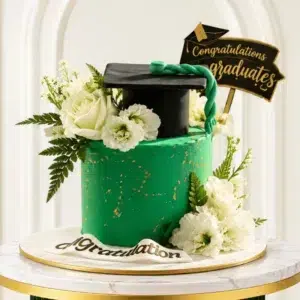 graduation green cake new