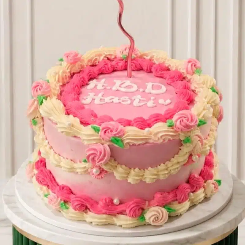 HBD vintage Vintage Birthday Cake - Image 1