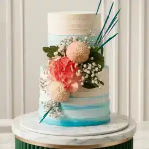 blue wedding layer cake new