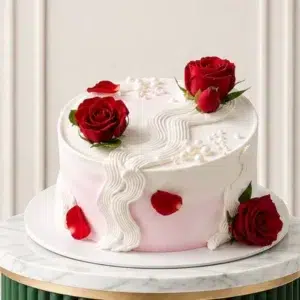 modern happy biorthday white cake