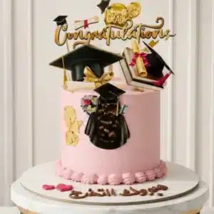 butterfly graduation pink cake