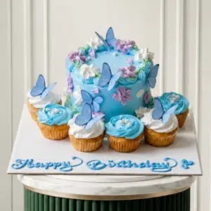 Butterfly Cake Cupcakes Pairing blue