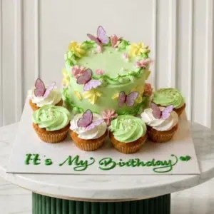 Butterfly Cake Cupcakes Pairing green