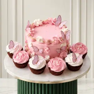 Butterfly Cake Cupcakes Pairing pink