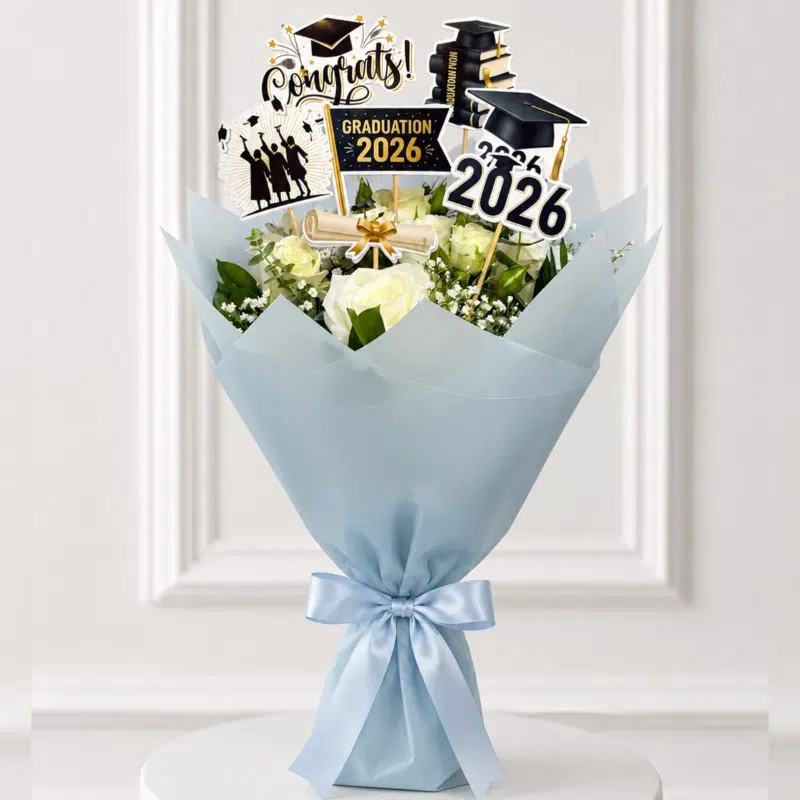 Graduation Bouquet Blue Graduation Bouquet flower gift for graduate