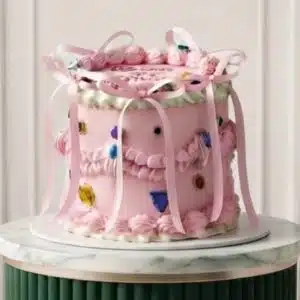 Ribbon Crystal Pink cake