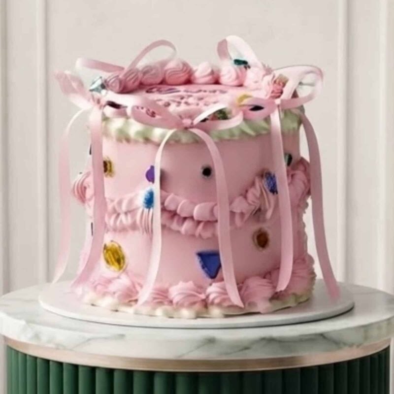 Ribbon Crystal Pink cake Ribbon Crystal Pink cake