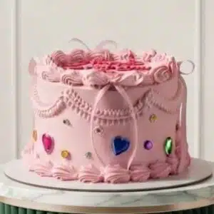 Ribbon Crystal dark pink cake