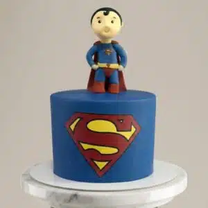 Superman Fondant Cake – superhero birthday cake