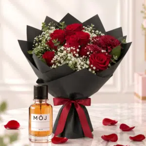 red perfume bouquet