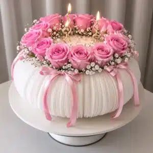 كعكة تاج الورد بتصميم تاج ورد أنيق من حلويات أصفهان