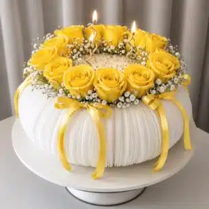 كعكة تاج الورد بتصميم تاج ورد أنيق من حلويات أصفهان